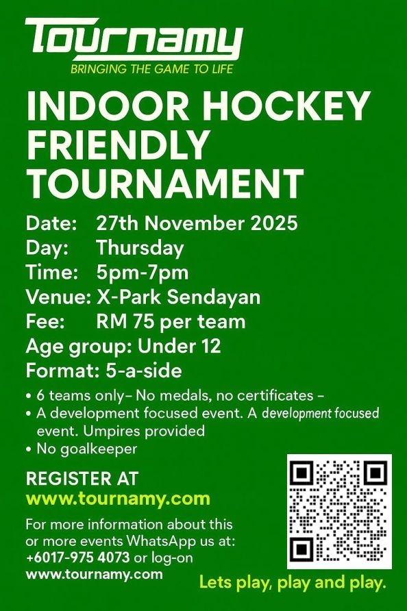 Tournamy Indoor Hockey Friendly Tournament — flyer